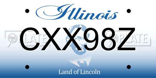 CXX98Z Illinois License Plate