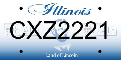 CXZ2221 Illinois License Plate
