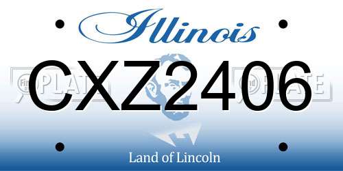 CXZ2406 Illinois License Plate