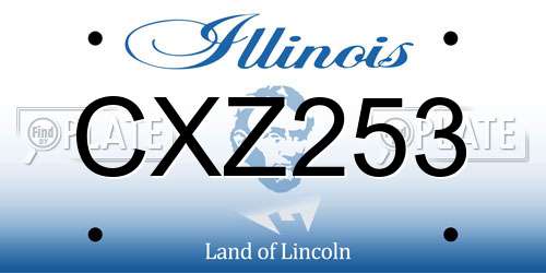 CXZ253 Illinois License Plate
