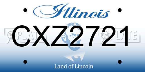 CXZ2721 Illinois License Plate