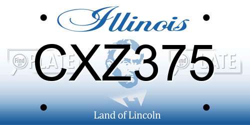 CXZ375 Illinois License Plate