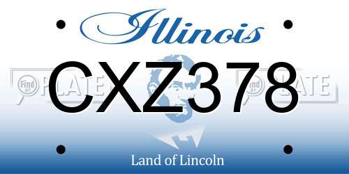 CXZ378 Illinois License Plate