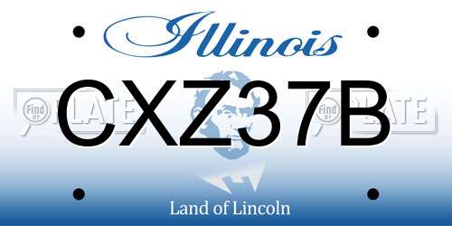 CXZ37B Illinois License Plate