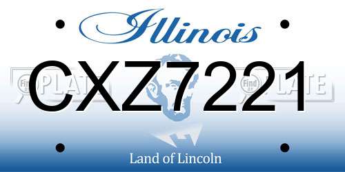 CXZ7221 Illinois License Plate