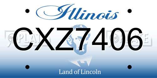 CXZ7406 Illinois License Plate
