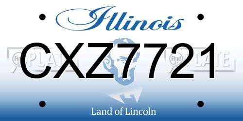 CXZ7721 Illinois License Plate