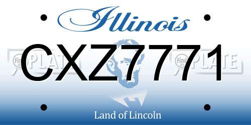CXZ7771 Illinois License Plate