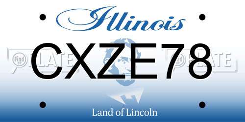 CXZE78 Illinois License Plate