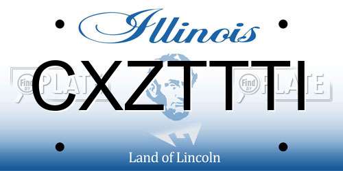 CXZTTTI Illinois License Plate