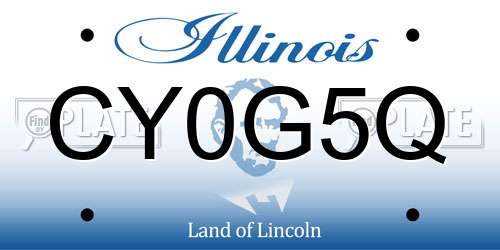 CY0G5Q Illinois License Plate