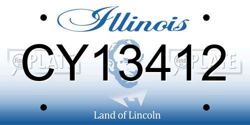 CY13412 Illinois License Plate