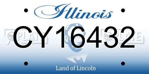 CY16432 Illinois License Plate