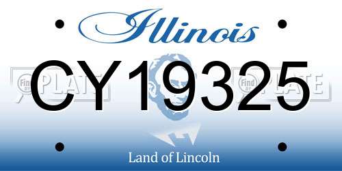 CY19325 Illinois License Plate
