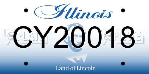 CY20018 Illinois License Plate