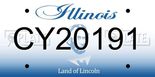 CY20191 Illinois License Plate