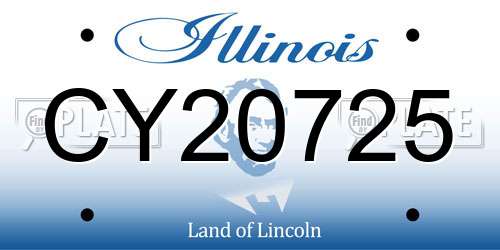 CY20725 Illinois License Plate