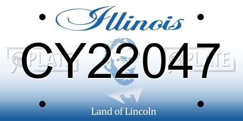 CY22047 Illinois License Plate