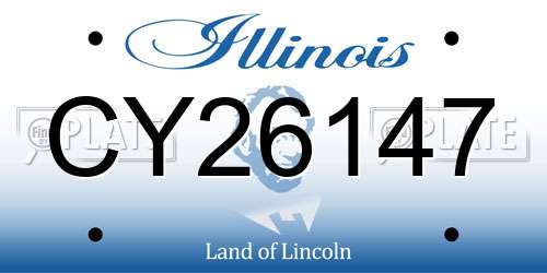 CY26147 Illinois License Plate
