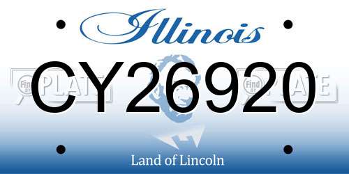 CY26920 Illinois License Plate