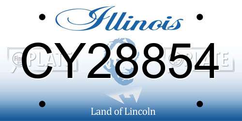 CY28854 Illinois License Plate