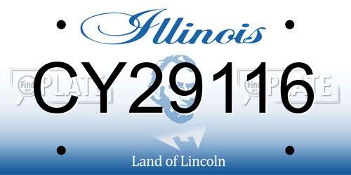 CY29116 Illinois License Plate