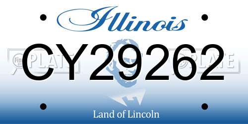 CY29262 Illinois License Plate