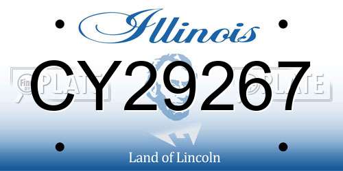 CY29267 Illinois License Plate