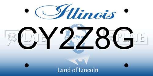 CY2Z8G Illinois License Plate