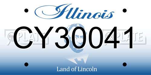 CY30041 Illinois License Plate
