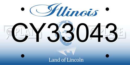 CY33043 Illinois License Plate