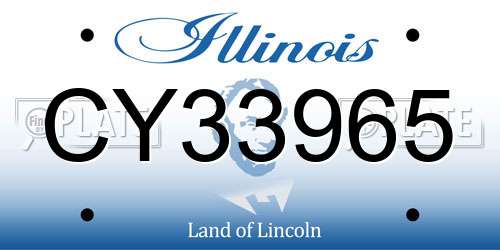 CY33965 Illinois License Plate