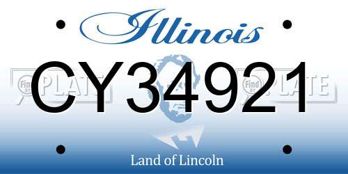 CY34921 Illinois License Plate