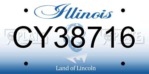 CY38716 Illinois License Plate