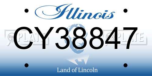 CY38847 Illinois License Plate