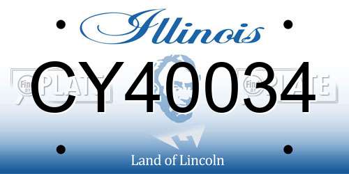 CY40034 Illinois License Plate