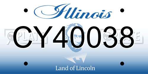CY40038 Illinois License Plate