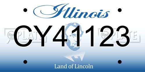 CY41123 Illinois License Plate