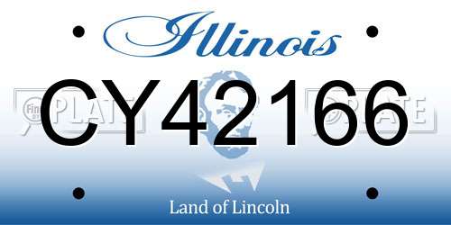 CY42166 Illinois License Plate
