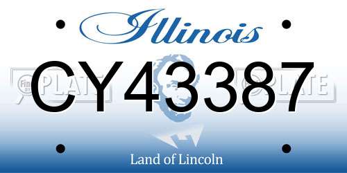 CY43387 Illinois License Plate