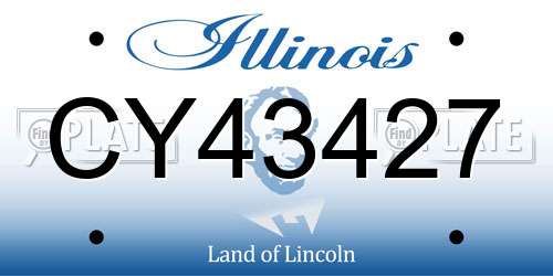 CY43427 Illinois License Plate