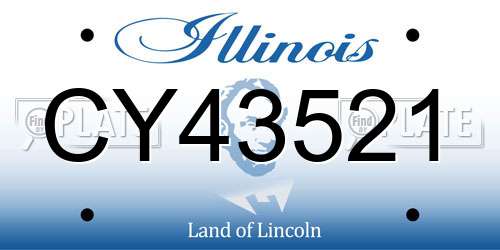 CY43521 Illinois License Plate