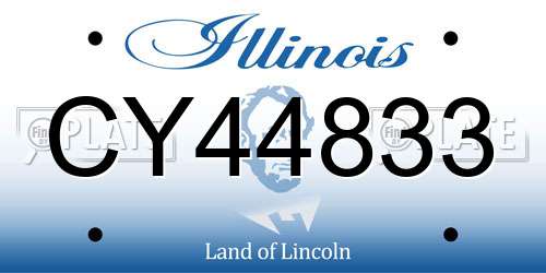 CY44833 Illinois License Plate