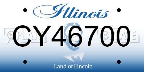 CY46700 Illinois License Plate