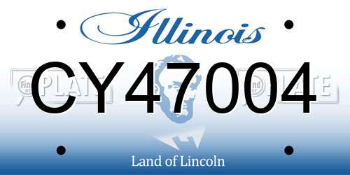 CY47004 Illinois License Plate