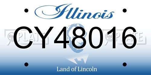 CY48016 Illinois License Plate