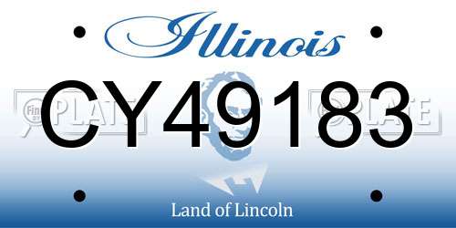 CY49183 Illinois License Plate