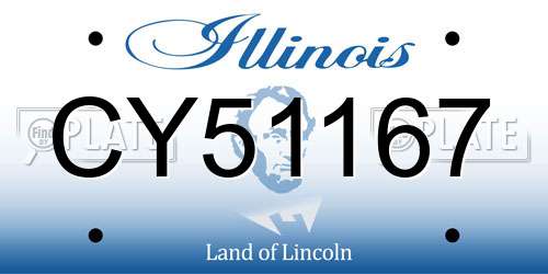 CY51167 Illinois License Plate