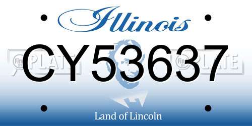 CY53637 Illinois License Plate