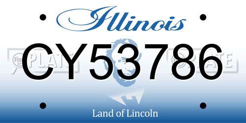 CY53786 Illinois License Plate
